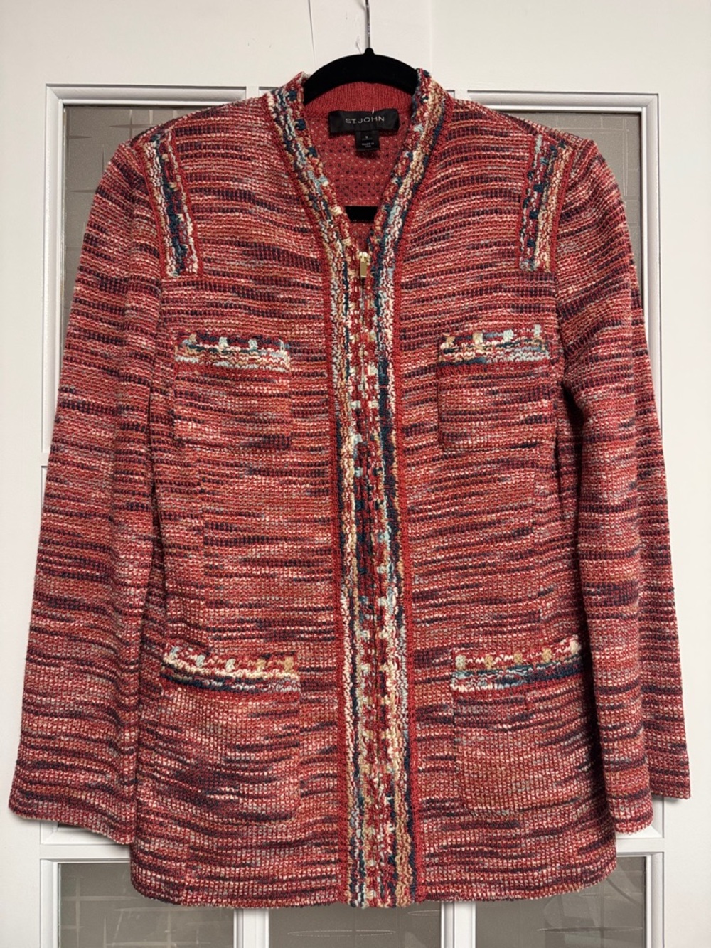 St. John Coral Multicolor Tweed Jacket